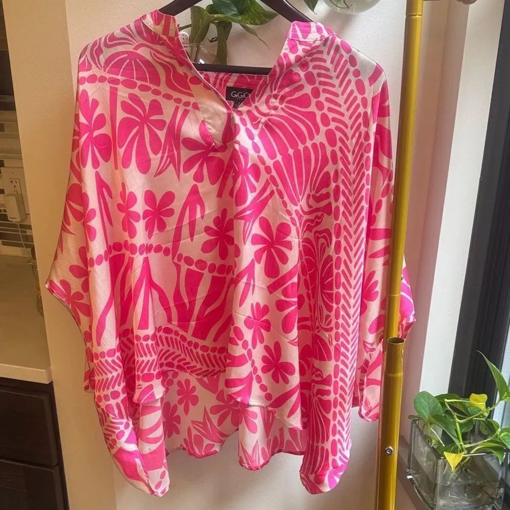 GCG Pink Floral Women's Tunic Top